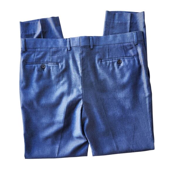 Savile Row Men's Navy Brixton Extra Slim Fit Formal Dress Pants Size 38W 34L - Picture 7 of 7